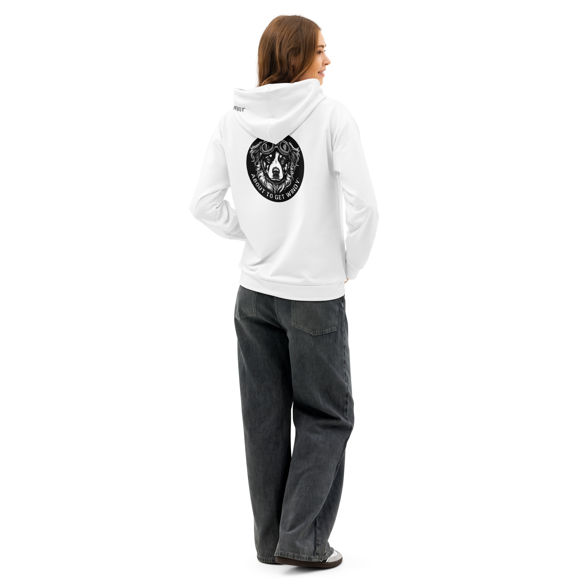 Rylie  Biker Dog – White Hoodie