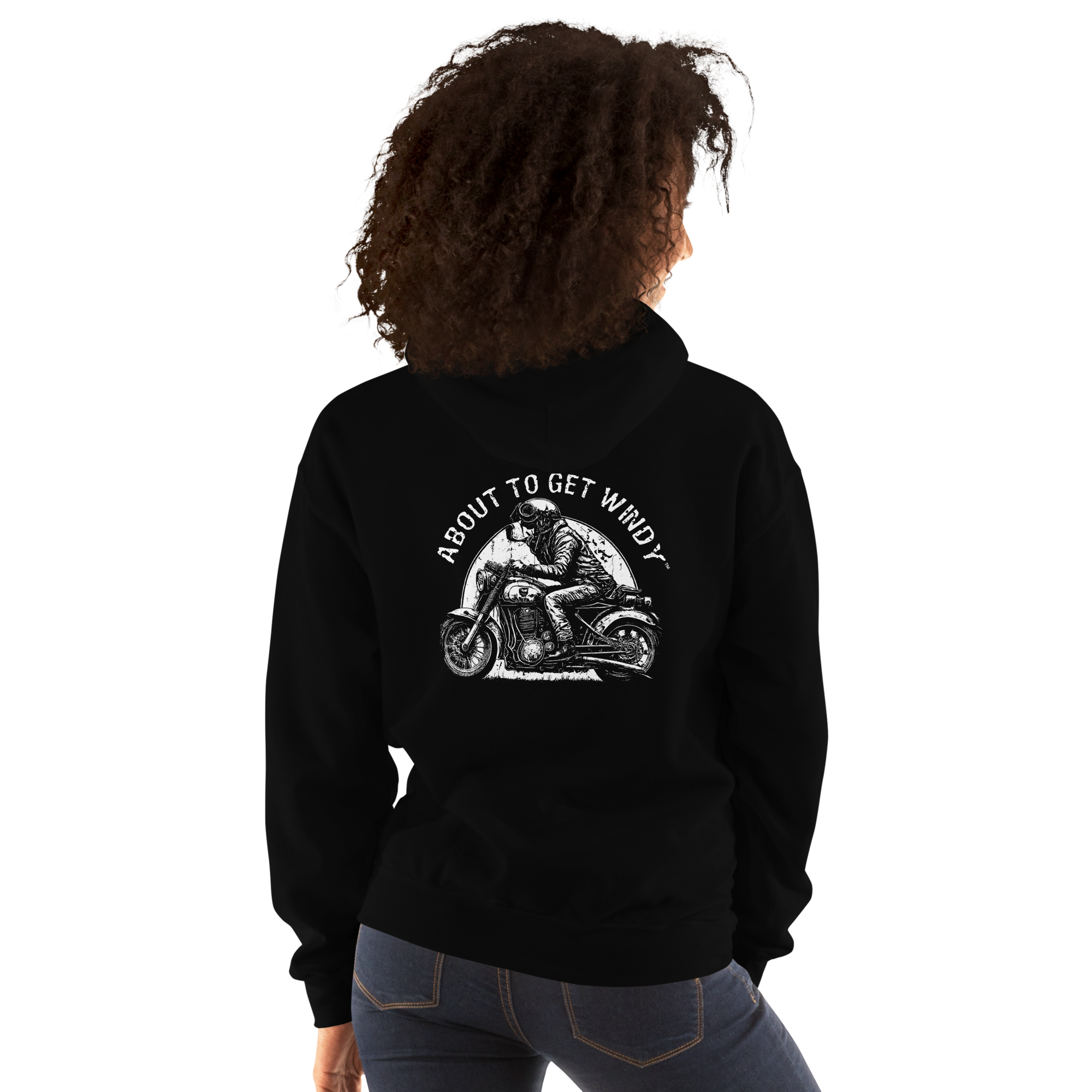 Sunny Biker Dog – Black Hoodie